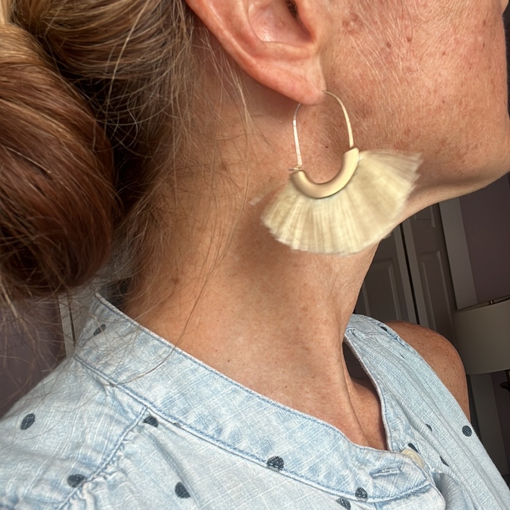 Set of two pairs of Fan earrings